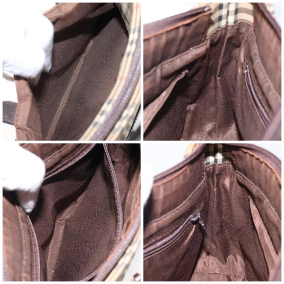 BURBERRY Nova Check Hand Bag Canvas Beige Auth 120467 - Picture 16 of 16